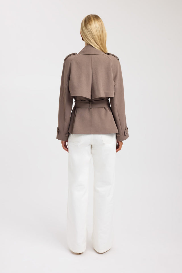 back Ariel Cropped Jacket Kookai Long sleeve Trench-coat Short womens-coats-and-jackets 