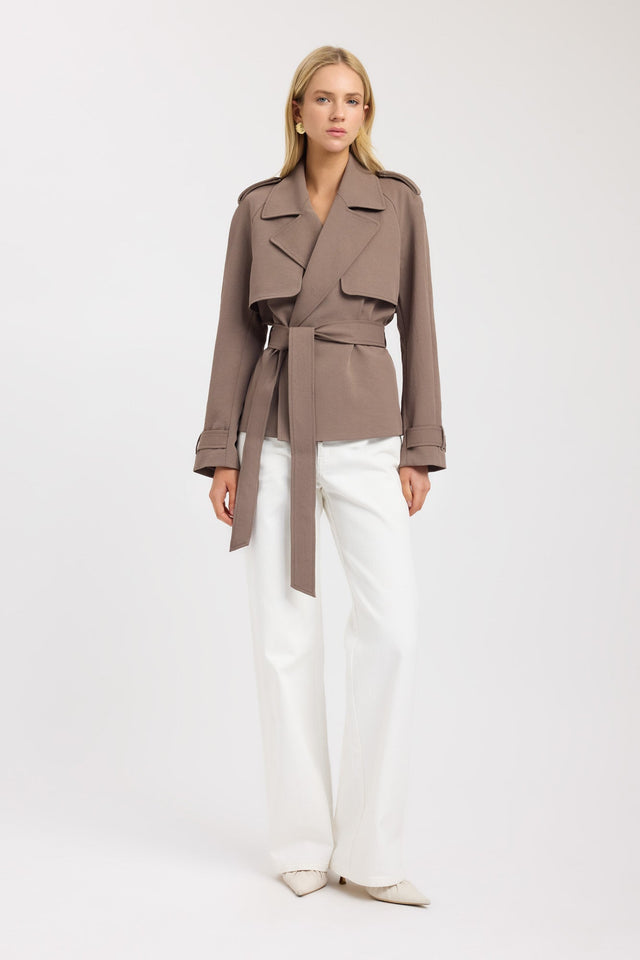 side Ariel Cropped Jacket Kookai Long sleeve Trench-coat Short womens-coats-and-jackets 