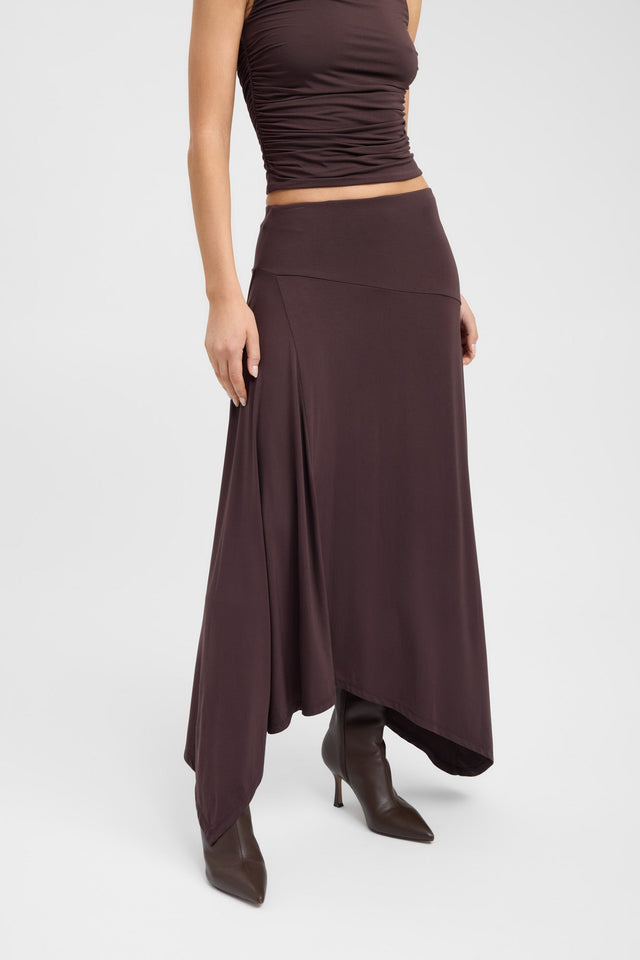 back Zali Skirt Kookai Asymmetry Maxi grey womens-skirts 
