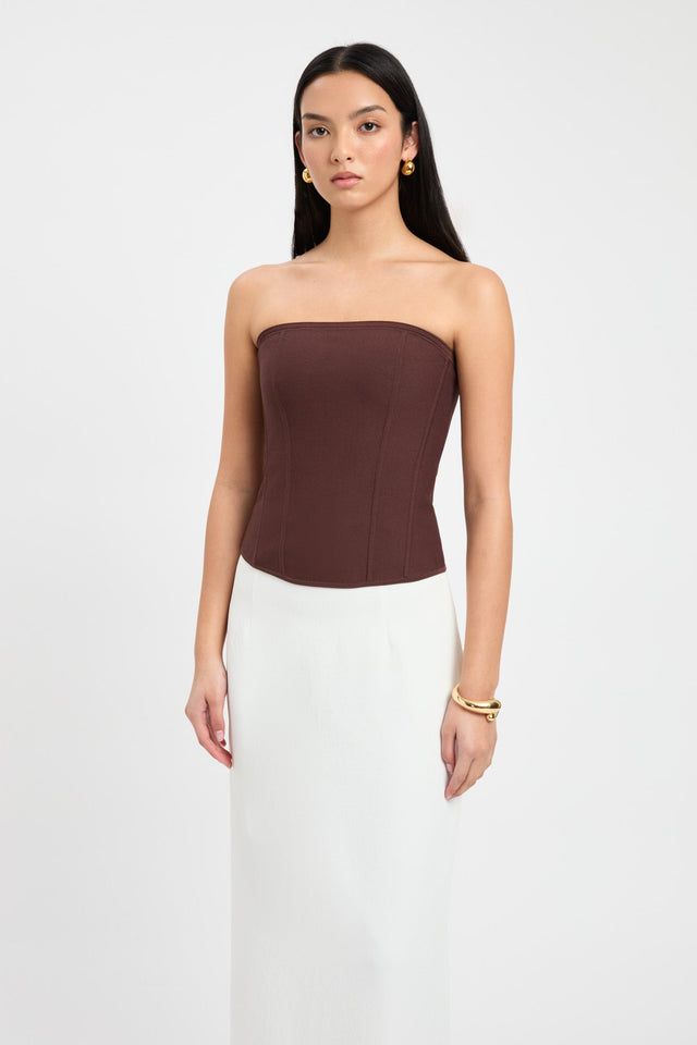 April Strapless Corset Kookai Fitted Strapless Square white womens-singlets 