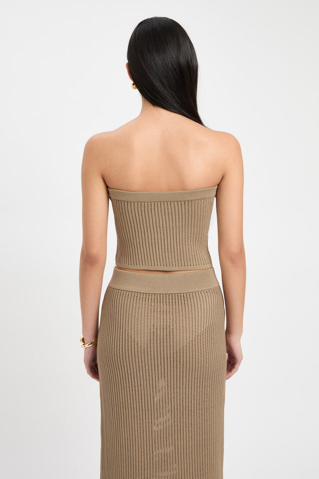 front Cairo Strapless Top Kookai Fitted Squareneck Sleeveless Womens-Blouse 