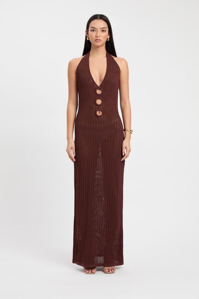 product Samara Maxi Dress Kookai Straight Maxi Fitted Asymmetry white womens-dresses 