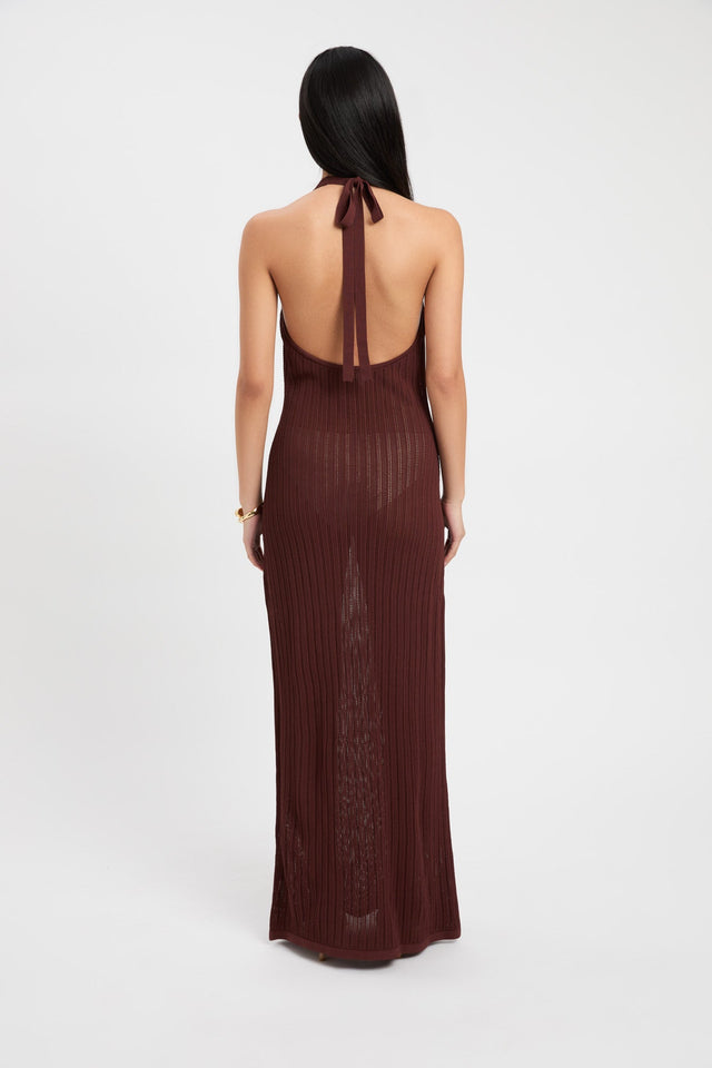 front Samara Maxi Dress Kookai Straight Maxi Fitted Asymmetry white womens-dresses 