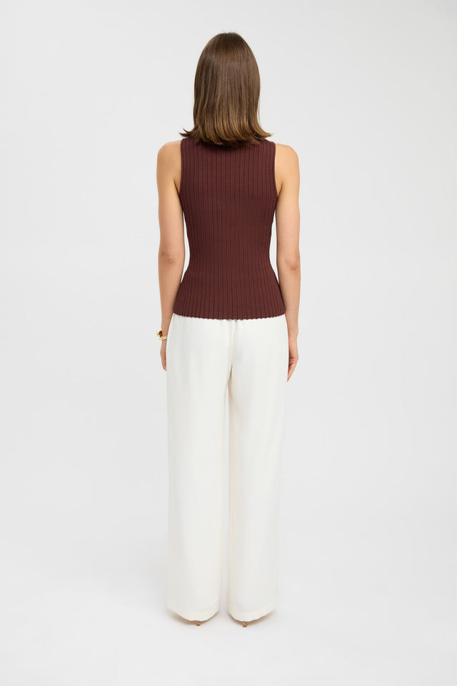 product River Sleeveless Top Kookai Fitted Highneck Short sleeves Womens-Blouse 