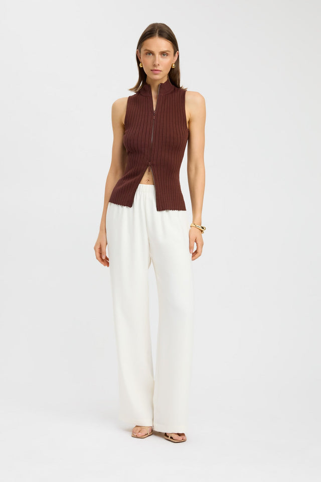 product River Sleeveless Top Kookai Fitted Highneck Short sleeves Womens-Blouse 