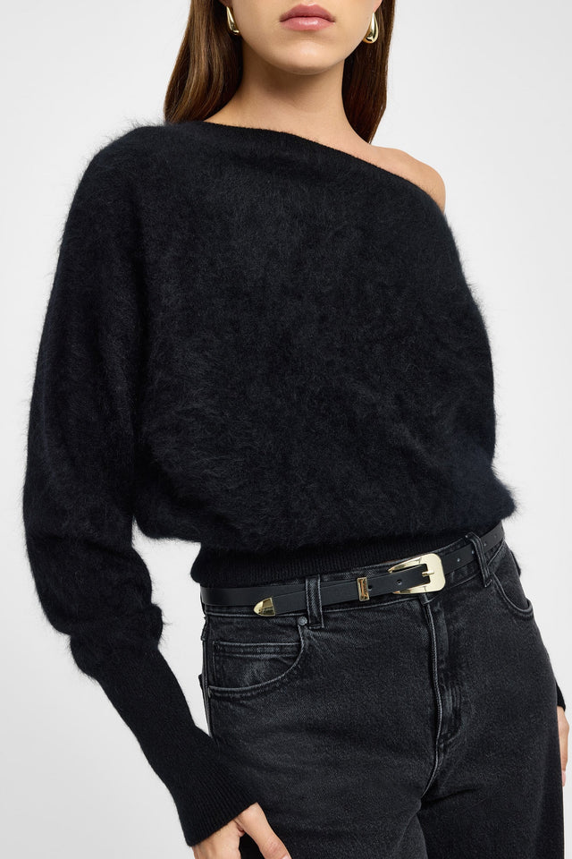 side Geneva One Shoulder Jumper Kookai Asymmetry Relaxed beige womens-jumpers 