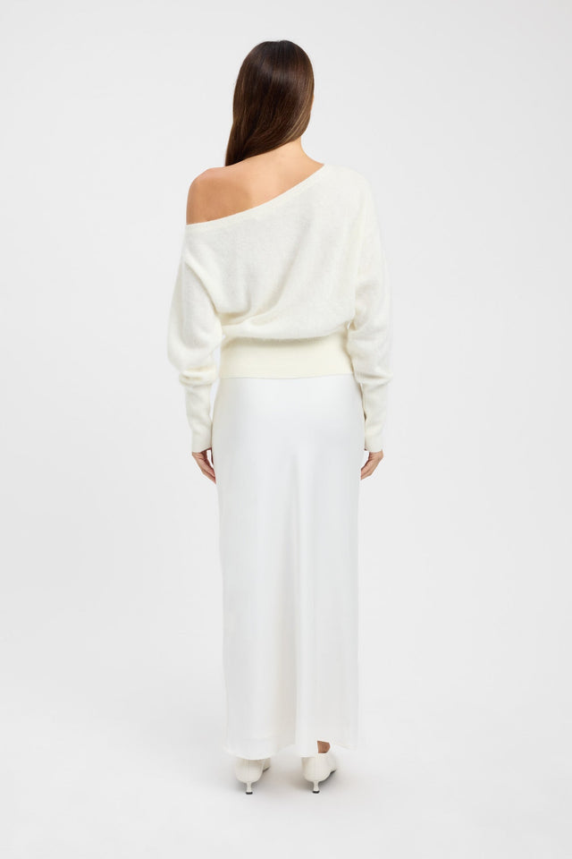 back Geneva One Shoulder Jumper Kookai Asymmetry Relaxed brown womens-jumpers 