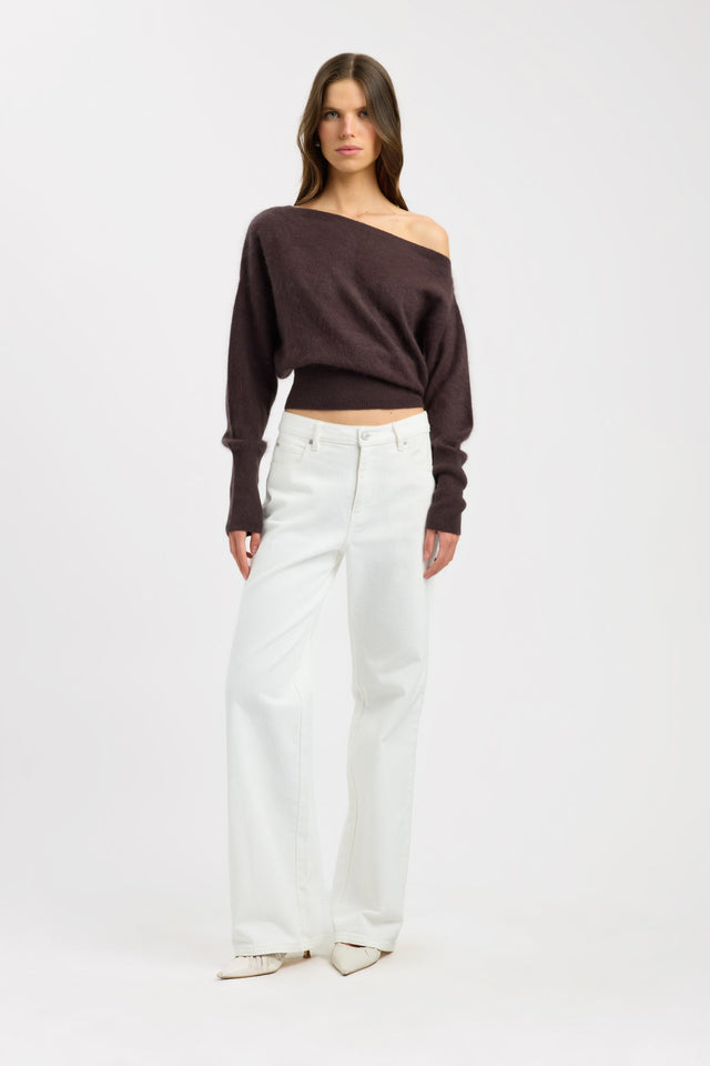 front Geneva One Shoulder Jumper Kookai Asymmetry Relaxed womens-jumpers 