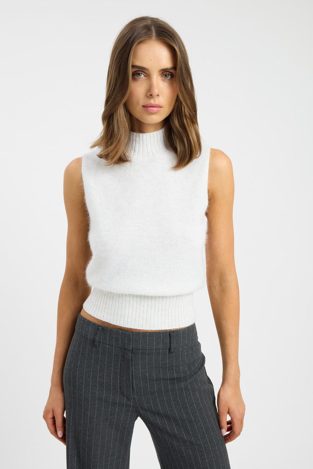 front Geneva Tank Kookai Fitted Highneck Short sleeves Womens-Blouse 