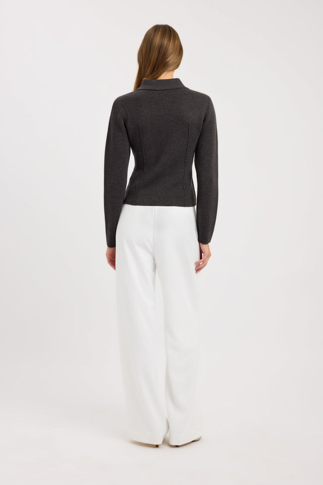 back Ziggy Zip Knit Cardigan Kookai Long sleeve Regular Regular womens-coats-and-jackets 