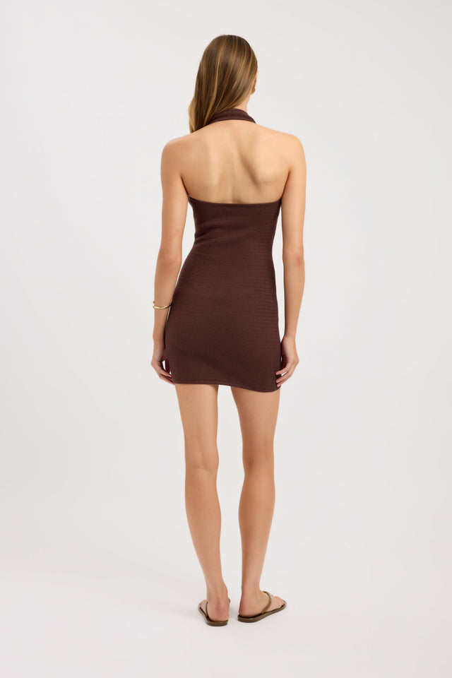 back Florida Halter Mini Dress Kookai Bodycon Mini Fitted Scoopneck womens-dresses 