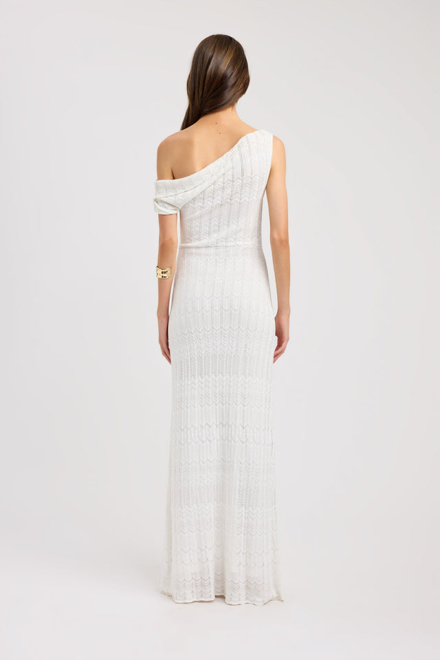 back Eadie Off Shoulder Maxi Dress Kookai Straight Maxi Fitted Asymmetry womens-dresses 