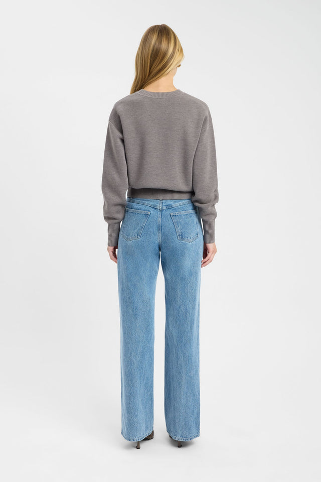 back Dalton Crew Jumper Kookai Relaxed Roundneck Long sleeve Womens-Blouse 