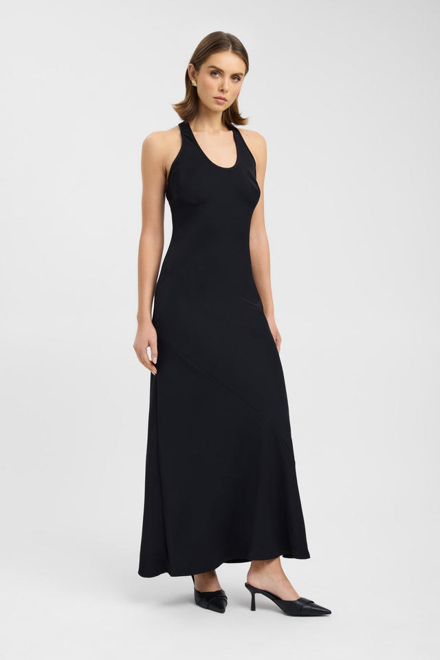 front Maria Slip Dress Kookai Aline Maxi Fitted Scoopneck womens-dresses 