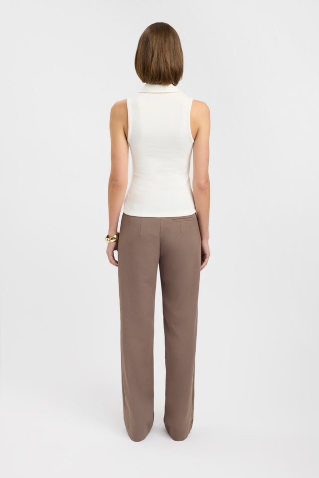 back Aria Tank Kookai Fitted V-neck Sleeveless Womens-Blouse 