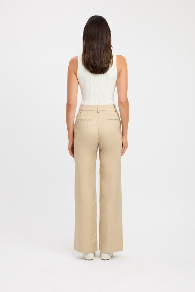 front Willa Pant Kookai Wide-leg Mid-rise beige womens-regular-pants 