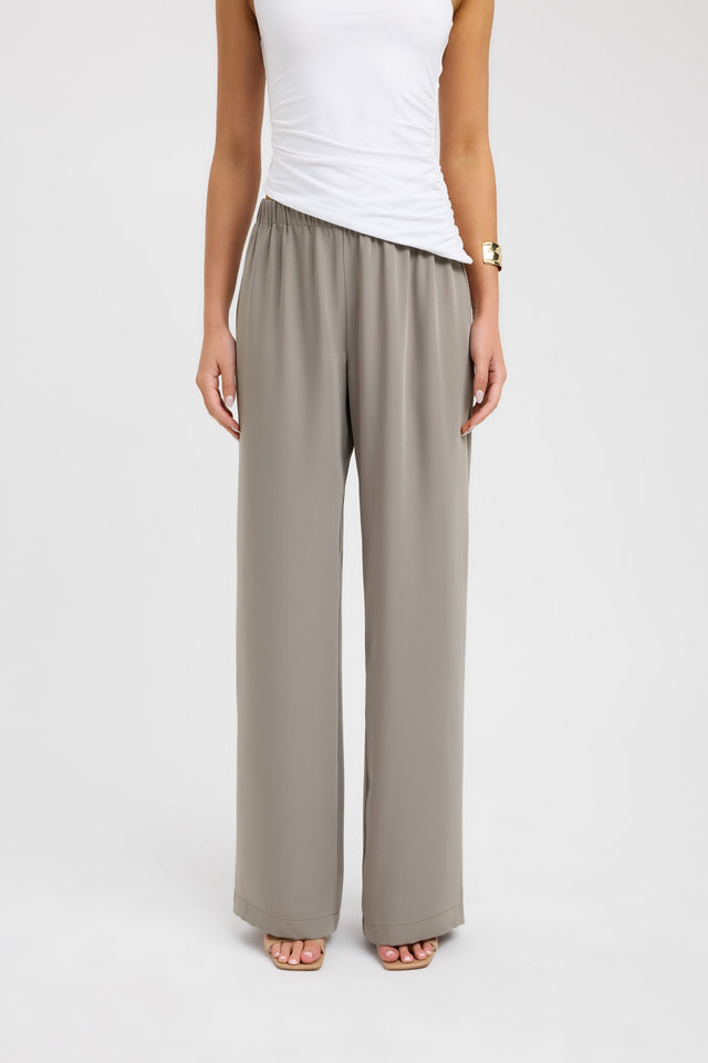 front Maria Elastic Pant Kookai Wide-leg Mid-rise brown womens-regular-pants 