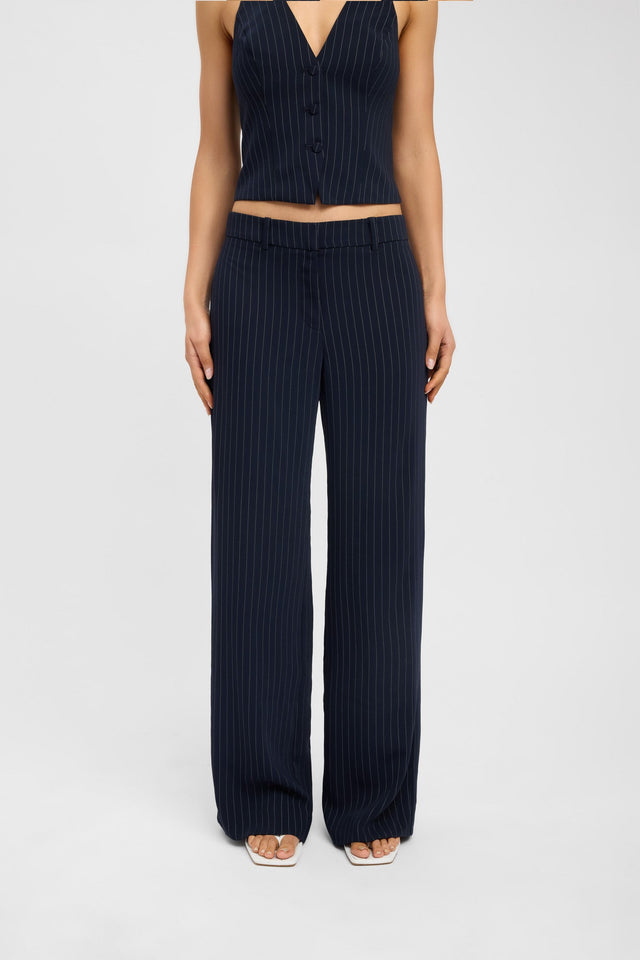 front Oslo Low Rise Pant Kookai Wide-leg Low-rise darkblue womens-regular-pants 