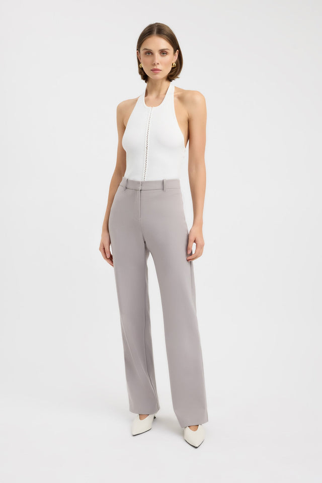front Erika Suit Pant Kookai relaxed Mid-rise grey womens-regular-pants 