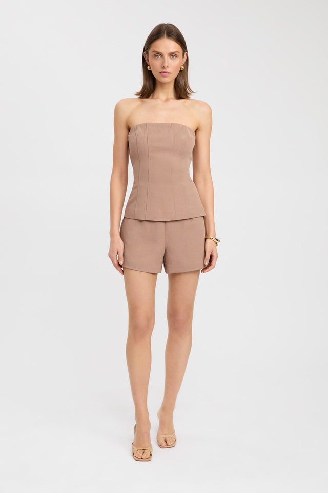 front Ariel Corset Kookai Fitted Straight Sleeveless Womens-Blouse 