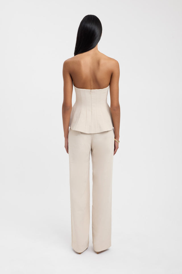 back Oyster Strapless Seam Top Kookai Fitted Straight Sleeveless Womens-Blouse 