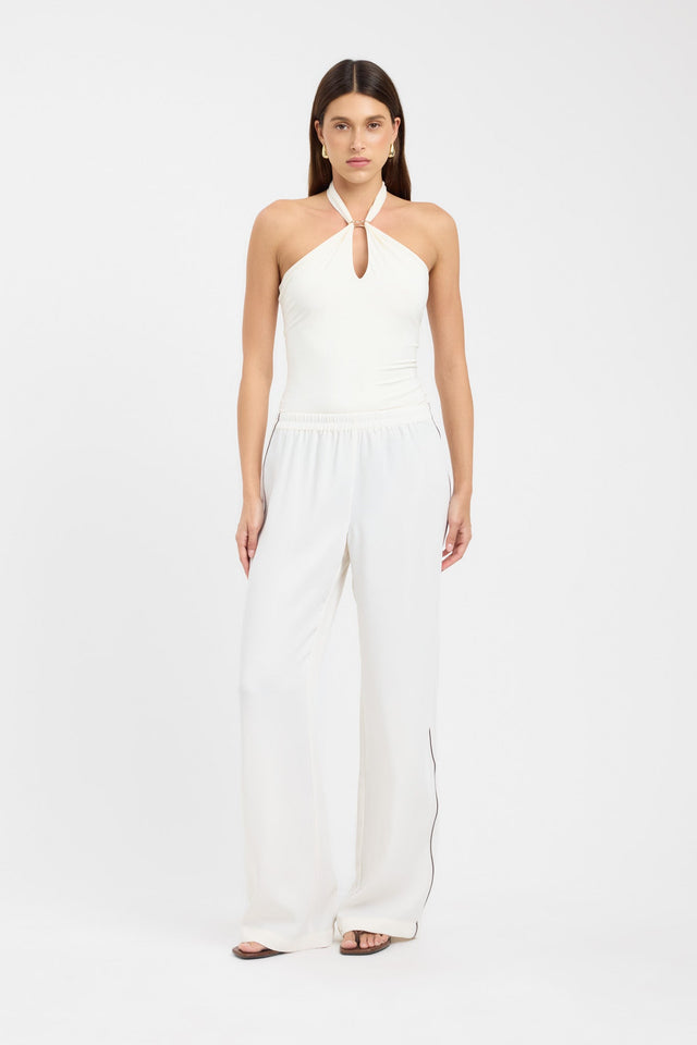 front Maria Stripe Pant Kookai relaxed High-rise brown womens-regular-pants 