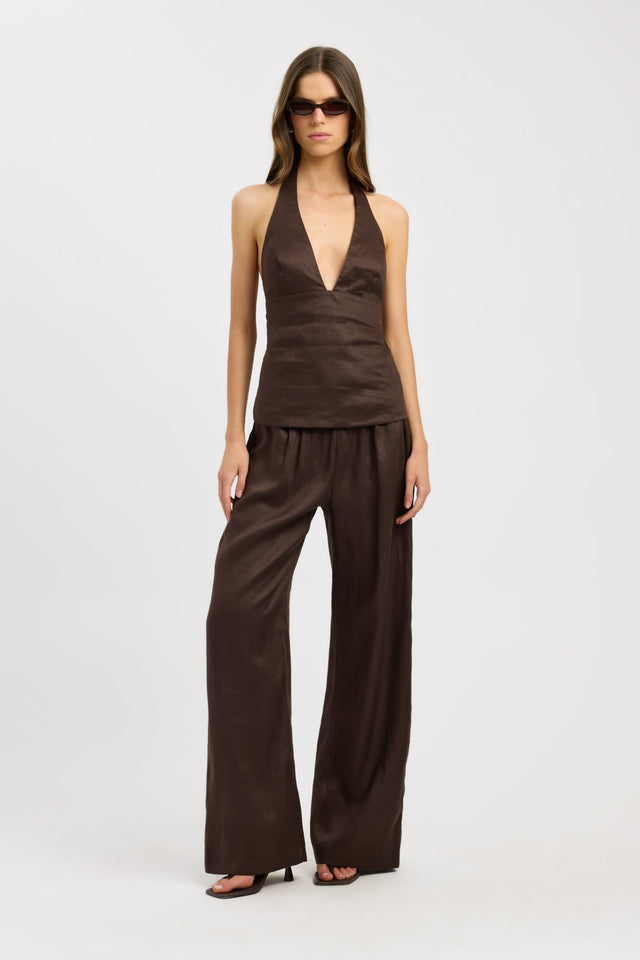 front Tahiti Elastic Pant Kookai Wide-leg High-rise womens-regular-pants 
