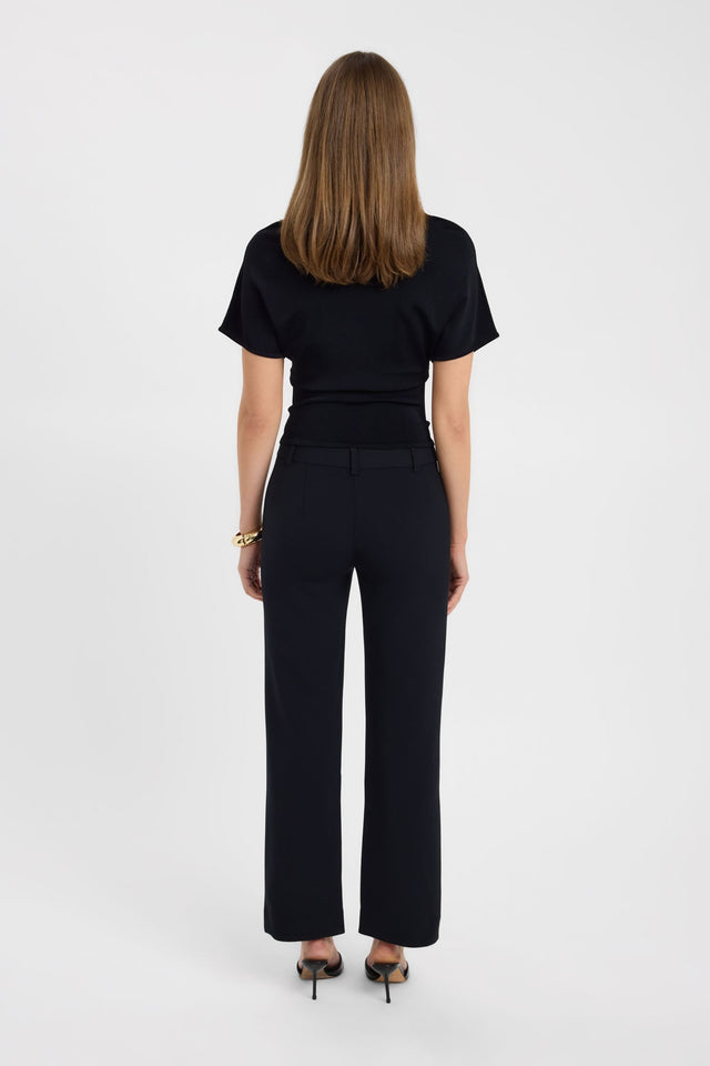 Presenting the Alto Staple Pant womens regular pants with wide-leg high-rise styling in black back