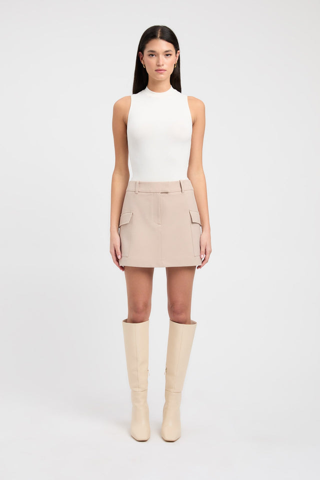 product Berlin Mini Skirt Kookai Curved Knee white womens-skirts 