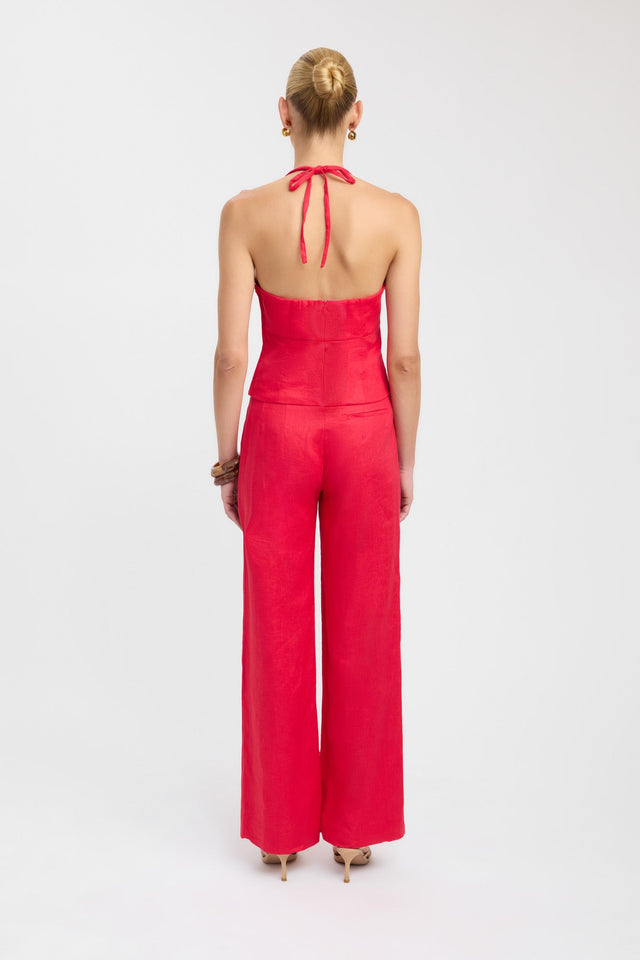 back Palm Staple Pant Kookai Wide-leg High-rise red womens-regular-pants 