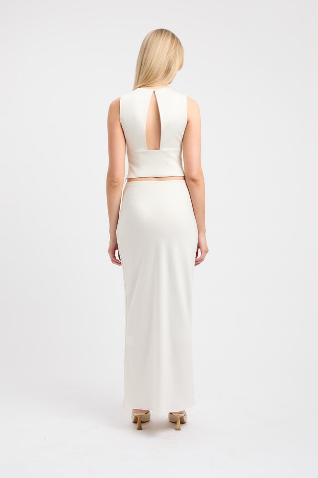 product Milan Slip Skirt Kookai Curved Midi white womens-skirts 