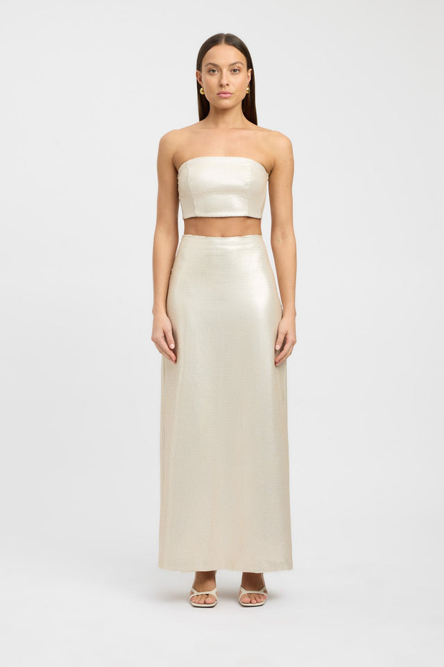 product Siena Sequin Maxi Skirt Kookai Straight Maxi white womens-skirts 