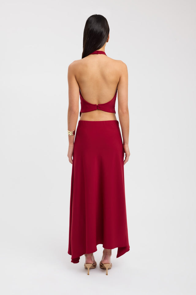 back Norway Maxi Skirt Kookai Asymmetry Maxi brown womens-skirts 