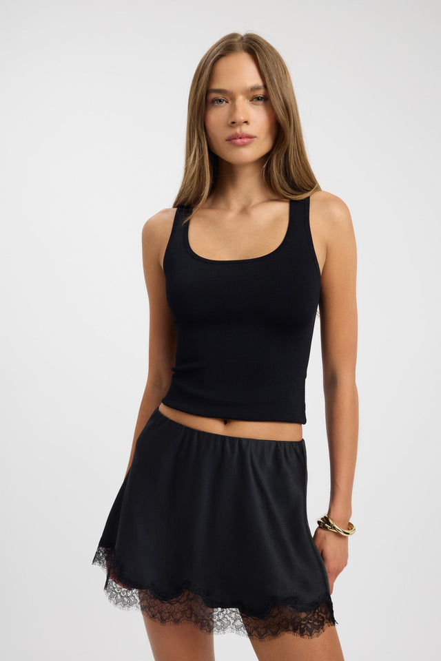 front Palermo Lace Mini Skirt Kookai Lace Mini womens-skirts 