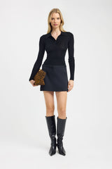 Oyster Button Mini Skirt