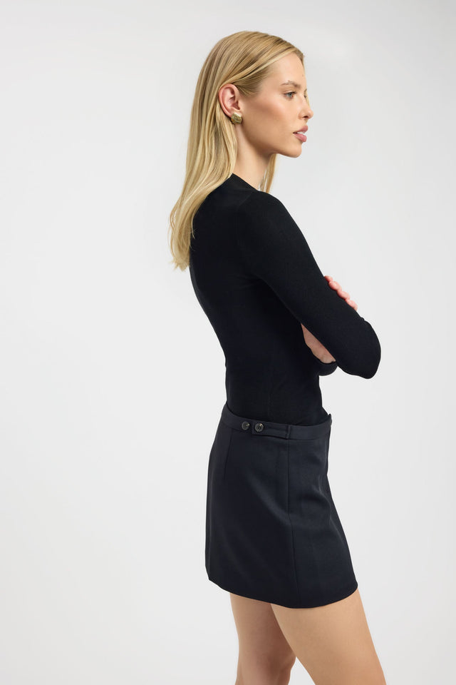 Oyster Button Mini Skirt