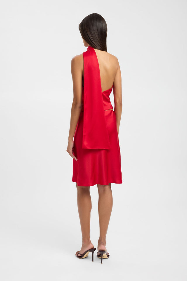 Crafted with the Palermo Core Midi Skirt in womens-skirts featuring straight hem, knee length, and red back