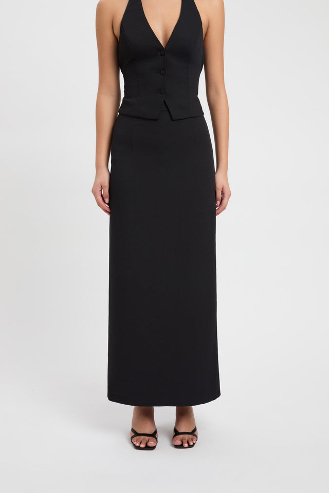 back Ariel Midi Skirt Kookai Straight Maxi brown womens-skirts 