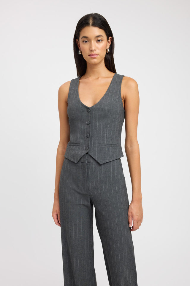 front Bergen Vest Top Kookai Relaxed V-neck Sleeveless Womens-Blouse 