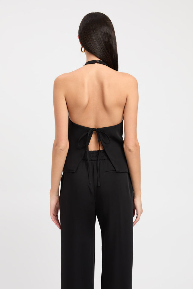back Maria Core Top Kookai Relaxed Roundneck Sleeveless Womens-Blouse 