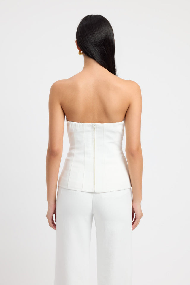 front Ariel Corset Kookai Fitted Asymmetry Sleeveless Womens-Blouse 