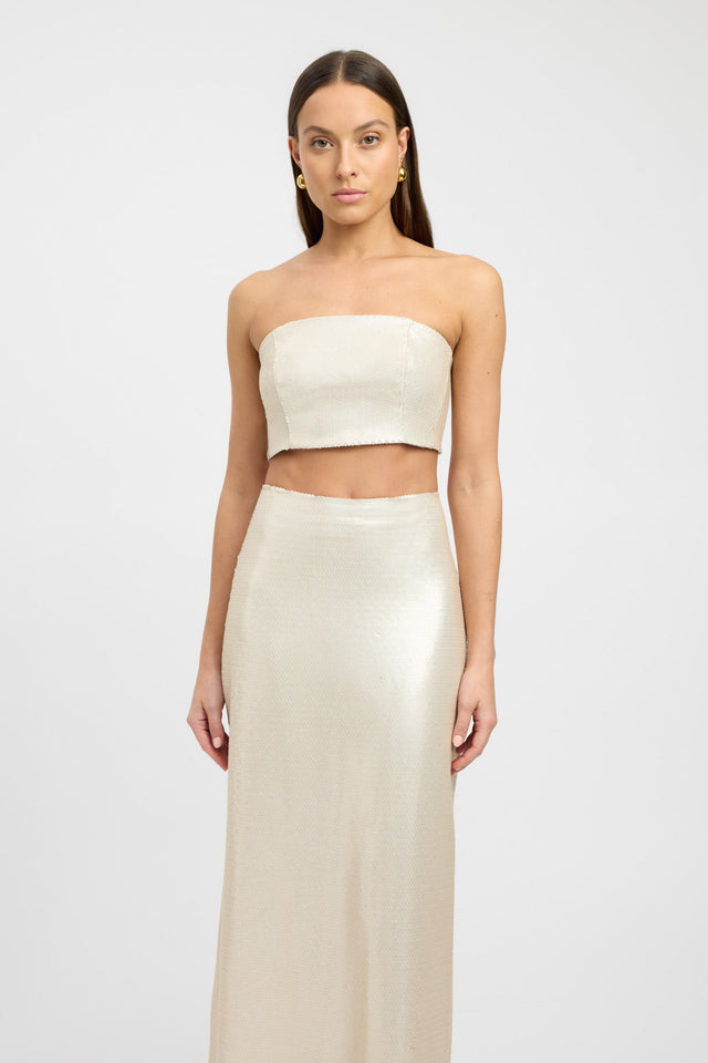 product Siena Sequin Top Kookai Fitted Squareneck Sleeveless Womens-Blouse 