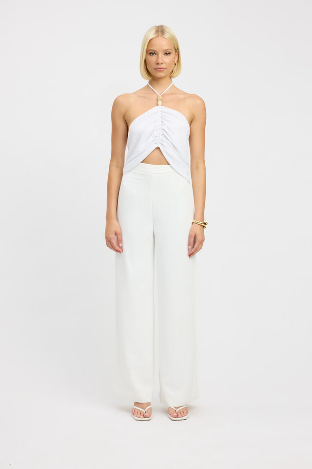 front Elsa Beaded Top Kookai Fitted Asymmetry Sleeveless Womens-Blouse 