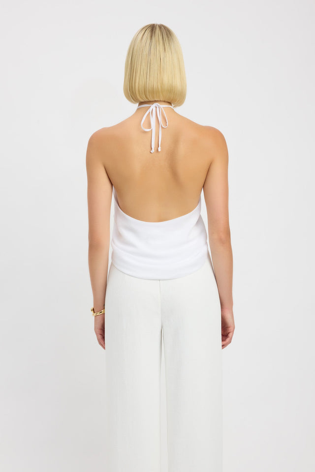 back Elsa Beaded Top Kookai Fitted Asymmetry Sleeveless Womens-Blouse 