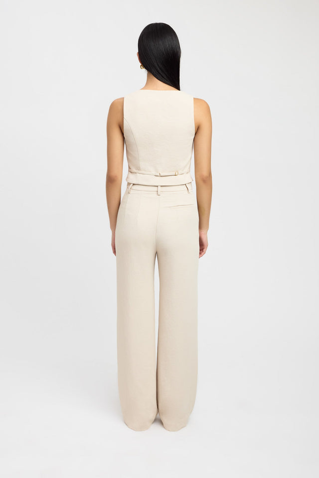 back Oyster Deep Vee Vest Kookai Fitted Plungeneck Sleeveless Womens-Blouse 