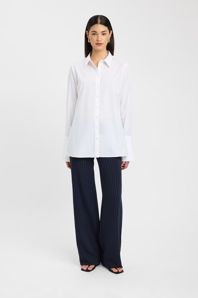 front Percy Tie Belt Shirt Kookai Collar Full white womens-shirt 