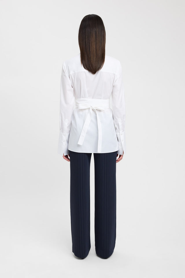 back Percy Tie Belt Shirt Kookai Collar Full white womens-shirt 