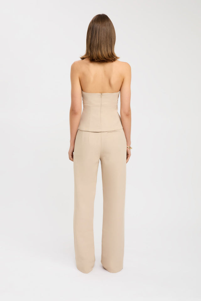 back Ariel Double Belt Top Kookai Fitted V-neck Sleeveless Womens-Blouse 