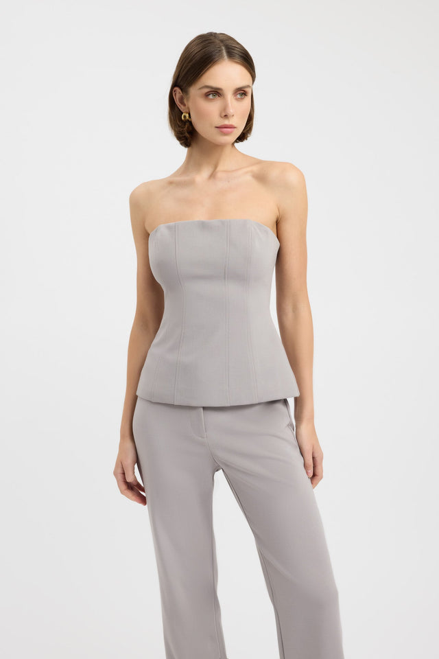 front Erika Corset Kookai Fitted Straight Sleeveless Womens-Blouse 