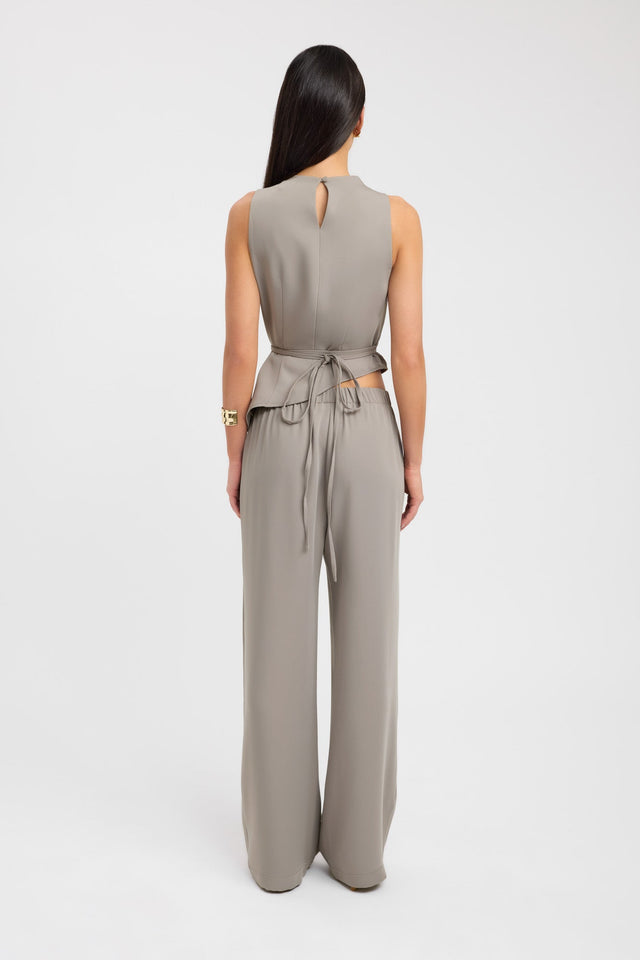 back Maria High Cowl Top Kookai Fitted Cowlneck Sleeveless Womens-Blouse 